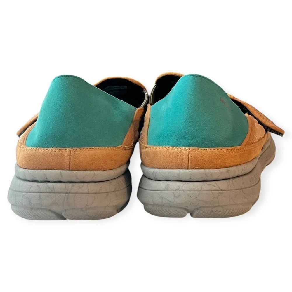 Walk‎ Hero Arch Fit Men’s 13 Quilted Slip On Orthotic Loafers Tan Teal WG‑2401